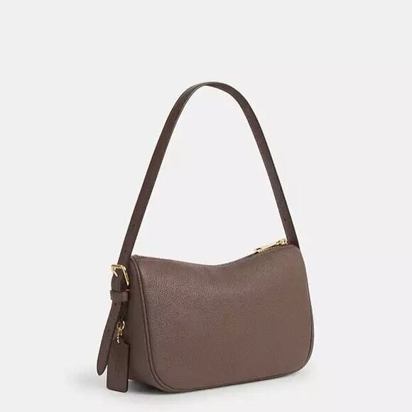 NWT Coach Kailey Shoulder Bag Leather Gold/dark stone cy707 - Picture 4 of 11